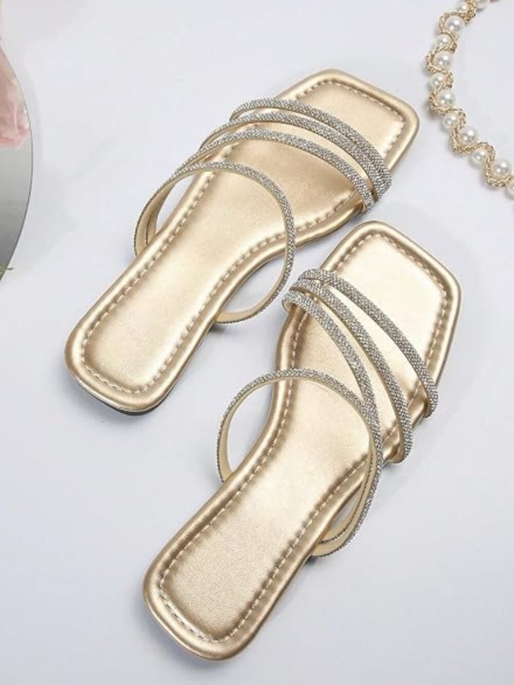 Rhinestone Flat Sandals